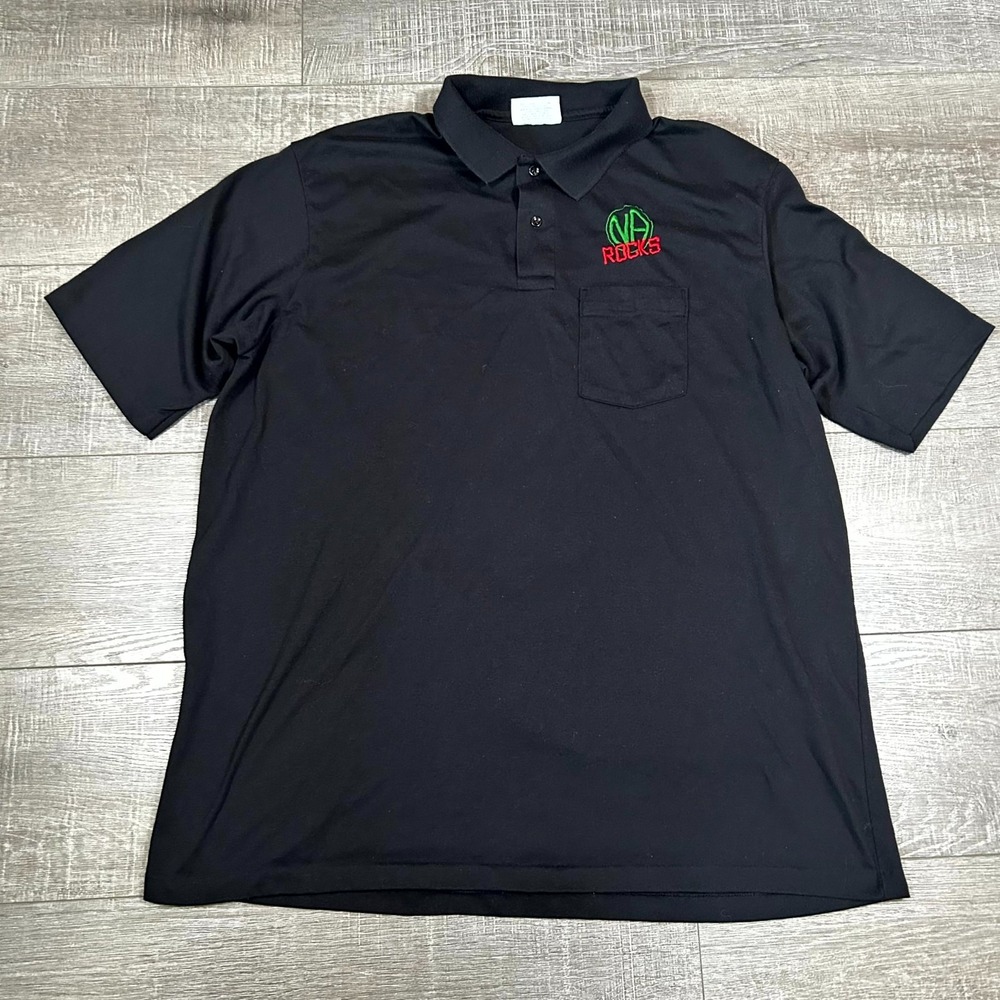 VTG‎ Narcotics Anonymous Crystal Springs Golf Polo Shirt Men's 3XL Black USA